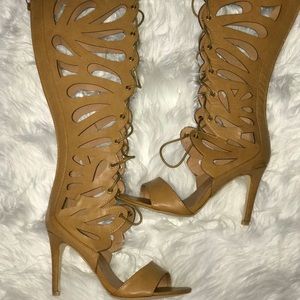 Cutout Lace Up Open Toe Gladiator High Heel Sandal